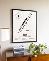 Joseph Y. Resnick Airport aviation wall décor in black wood frame