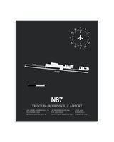 Gray Framed Trenton-Robbinsville Airport layout wall art poster