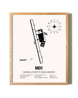 General Dewitt Spain Airport framed print in natural wood frame