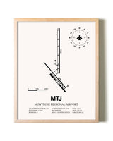 Montrose Regional Airport framed wall art in white frame
