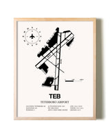 Teterboro Airport framed wall art in white frame