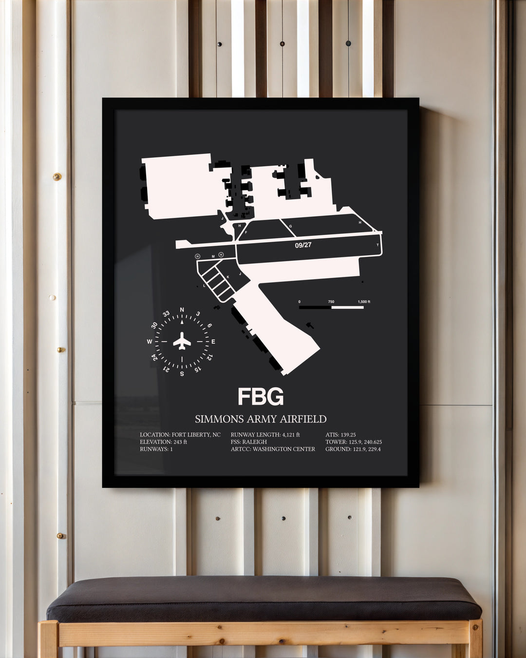 Frame color options for Simmons Army Airfield Wall Art