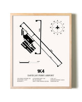 David Jay Perry Airport framed wall art in white frame