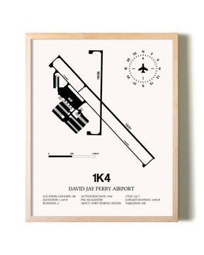 David Jay Perry Airport framed wall art in white frame