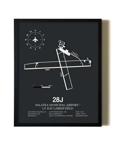 Unframed Palatka Municipal Airport / Lt. Kay Larkin Field map print poster