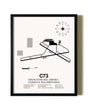 Framed Dixon Municipal Airport-Charles R. Walgreen Field wall art poster in black frame