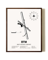 Bert Mooney Airport aviation print in walnut frame