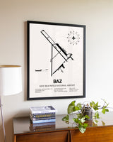 New Braunfels National Airport aviation wall décor in black wood frame