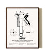 Fort Worth Naval Air Station JRB (Carswell Field) Airport aviation print in walnut frame