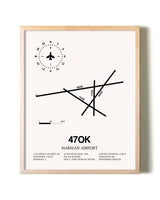 Harman Airport framed wall art in white frame