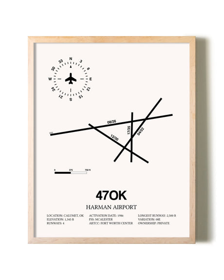 Harman Airport framed wall art in white frame