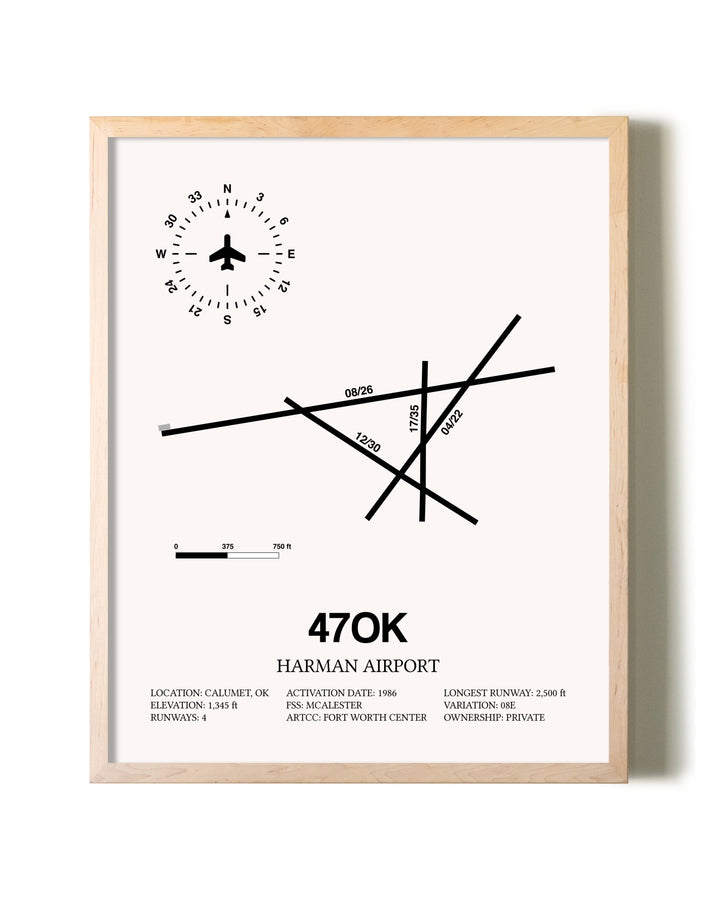 Harman Airport framed wall art in white frame