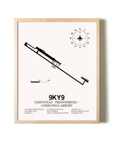 Paintsville-Prestonsburg - Combs Field Airport framed wall art in white frame