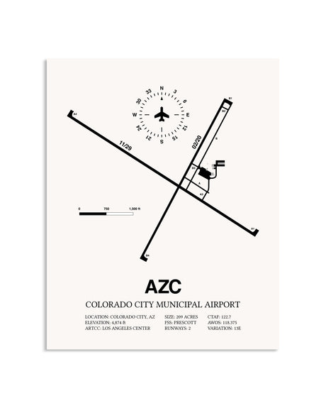 Gray Colorado City Municipal Airport framed poster displayed in an airplane hangar