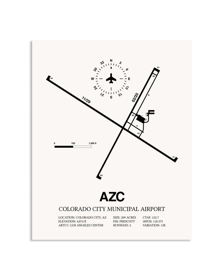 Gray Colorado City Municipal Airport framed poster displayed in an airplane hangar