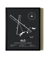 Unframed Waterloo Regional Airport map print poster