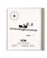 Plant City Airport airport map poster in oak frame