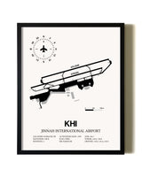 Framed Jinnah International Airport wall art poster in black frame