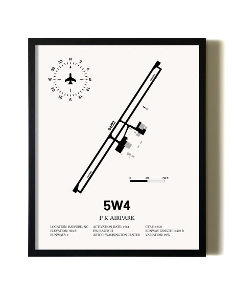 Framed P K Airpark wall art poster in black frame