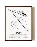 Prairie Du Chien Municipal Airport aviation print in walnut frame