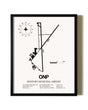 Framed Newport Municipal Airport wall art poster in black frame