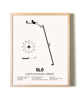 Lakota Municipal Airport framed wall art in white frame