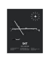 Gray Framed RWJ Airpark layout wall art poster