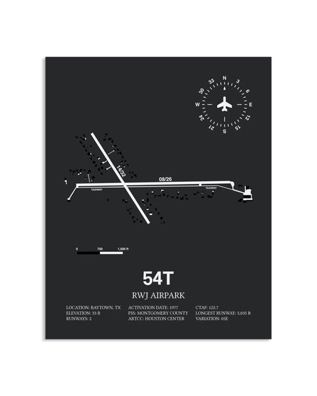 Gray Framed RWJ Airpark layout wall art poster