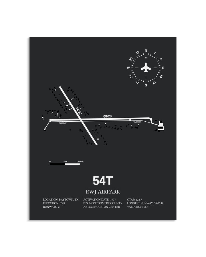 Gray Framed RWJ Airpark layout wall art poster