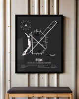 Frame color options for Francis S. Gabreski Airport Wall Art