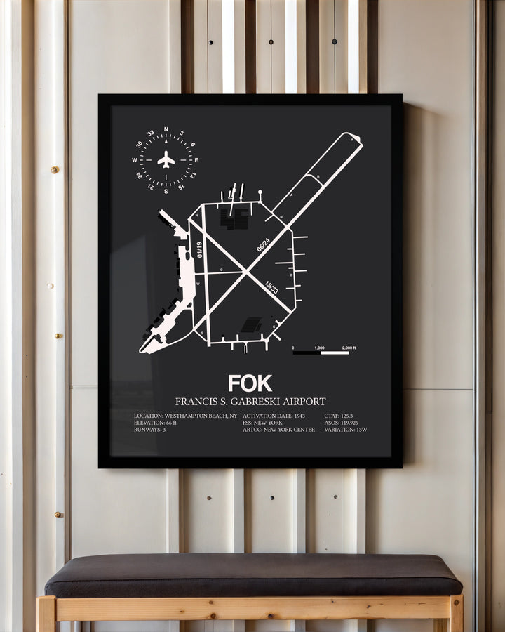 Frame color options for Francis S. Gabreski Airport Wall Art