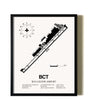 Framed Boca Raton Airport wall art poster in black frame