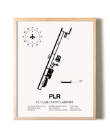 St. Clair County Airport framed wall art in white frame