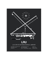 Gray Framed Las Cruces International Airport layout wall art poster