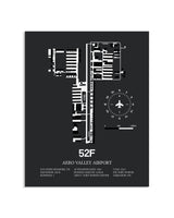 Gray Framed Aero Valley Airport layout wall art poster