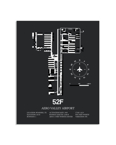 Gray Framed Aero Valley Airport layout wall art poster