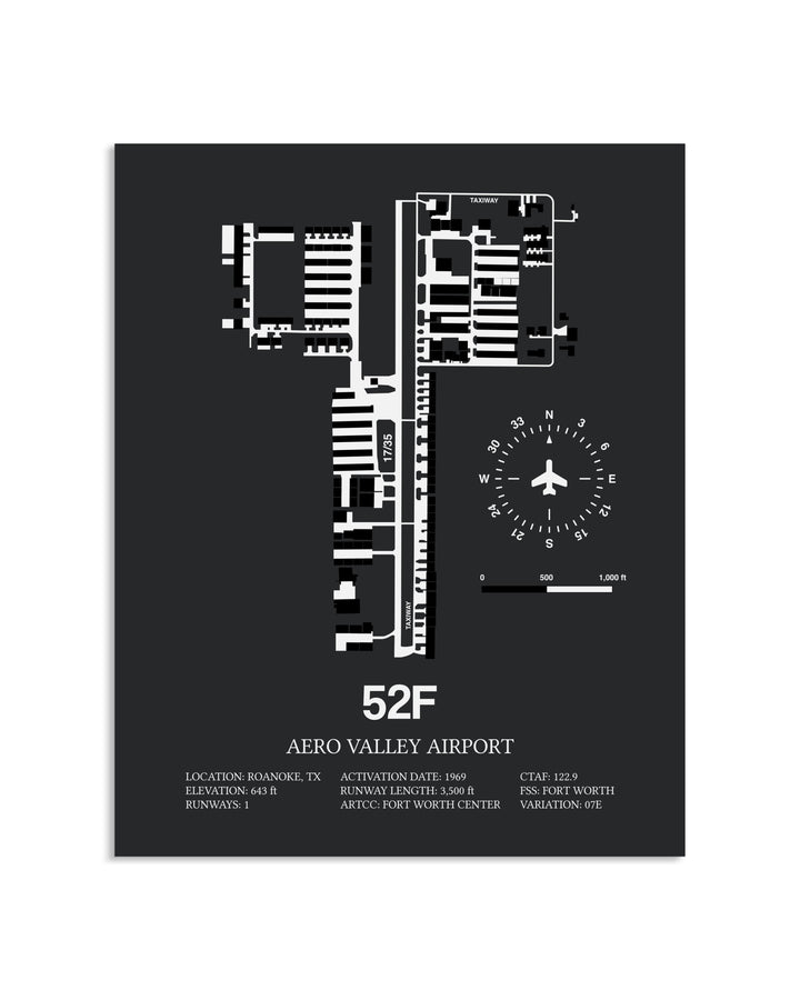Gray Framed Aero Valley Airport layout wall art poster