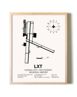 Kansas City / Lee's Summit Regional Airport framed wall art in white frame