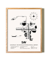 Savannah / Hilton Head International Airport framed print in natural wood frame