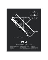 Gray Framed Tyndall Air Force Base layout wall art poster