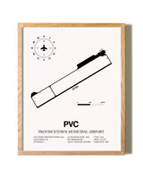 Provincetown Municipal Airport framed print in natural wood frame
