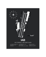 Gray Framed McConnell Air Force Base layout wall art poster