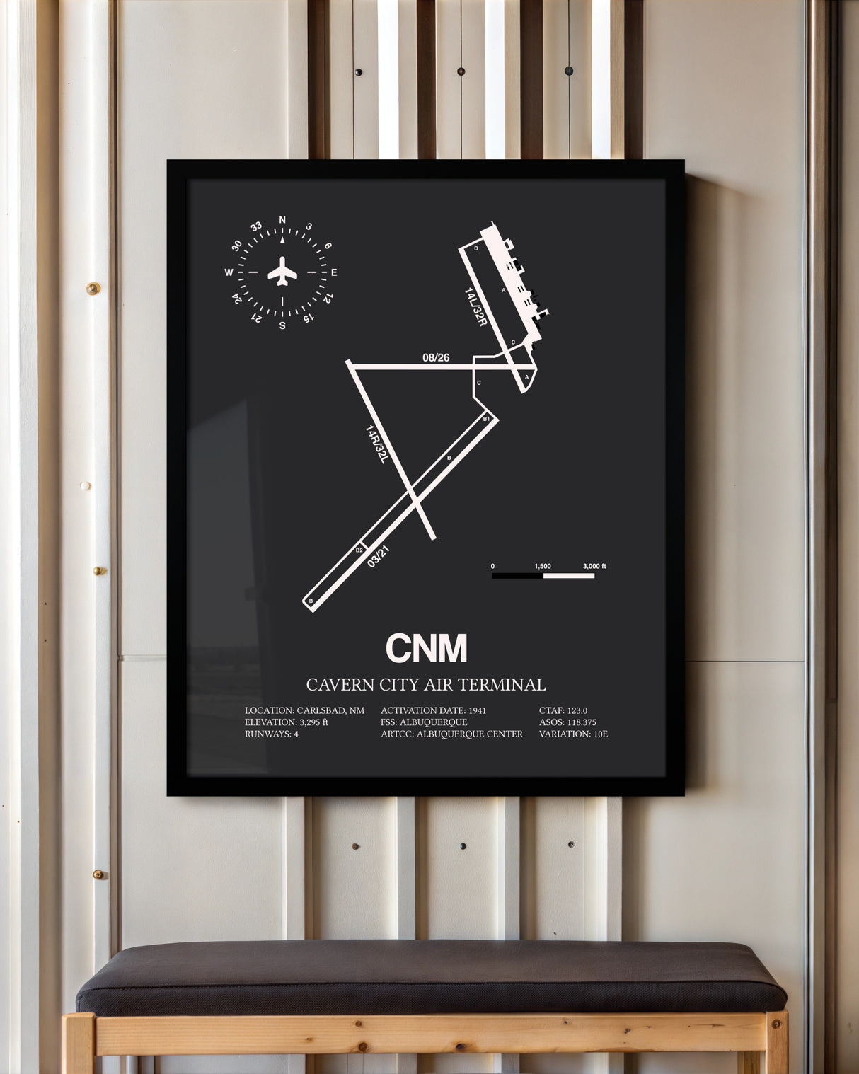 Frame color options for Cavern City Air Terminal Wall Art