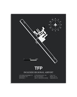 Gray Framed Ingleside Regional Airport layout wall art poster