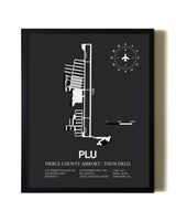 Unframed Pierce County Airport / Thun Field map print poster