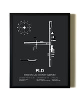 Unframed Fond Du Lac County Airport map print poster