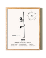 Munday Municipal Airport framed print in natural wood frame