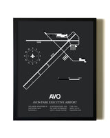 Unframed Avon Park Executive Airport map print poster
