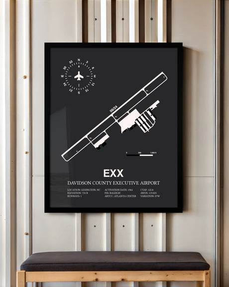 Frame color options for Davidson County Executive Airport Wall Art
