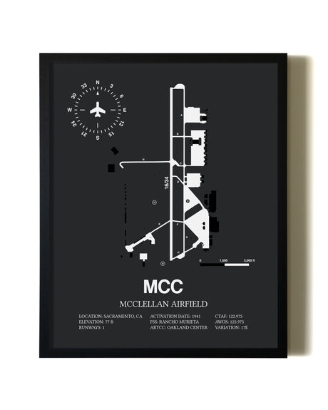 Unframed McClellan Airfield map print poster